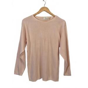 Belford Ladies 100% Silk Light Pin Crew Neck Pullover Sweater Long Sleeve